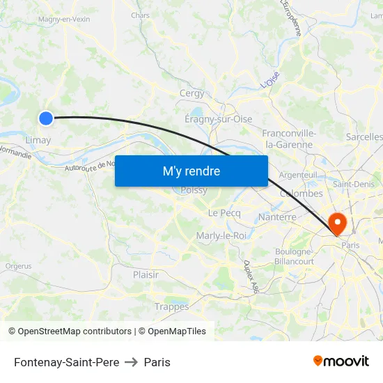 Fontenay-Saint-Pere to Paris map