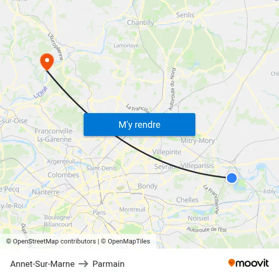 Annet-Sur-Marne to Parmain map