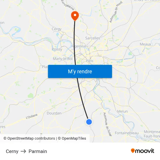 Cerny to Parmain map