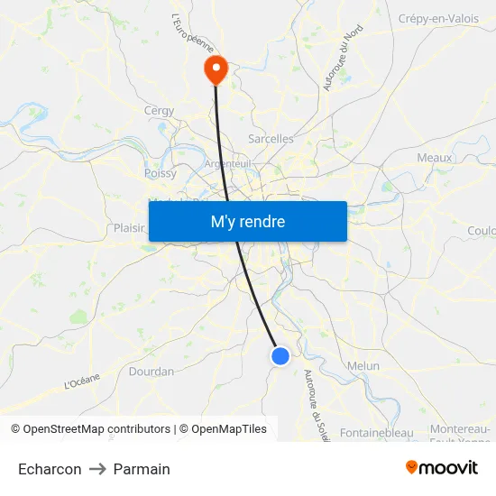 Echarcon to Parmain map
