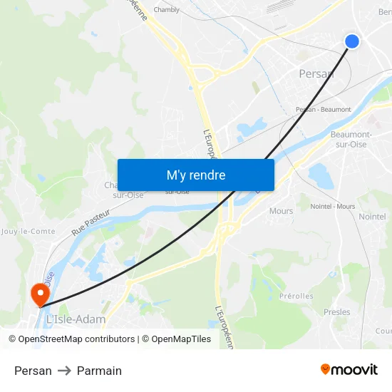 Persan to Parmain map