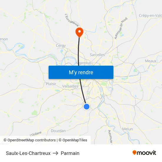 Saulx-Les-Chartreux to Parmain map