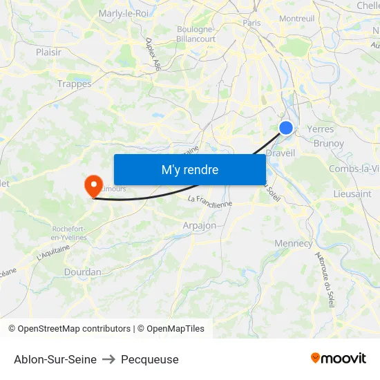 Ablon-Sur-Seine to Pecqueuse map