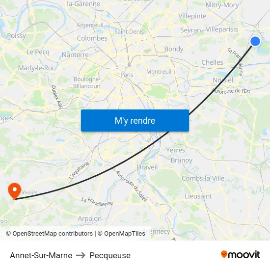 Annet-Sur-Marne to Pecqueuse map