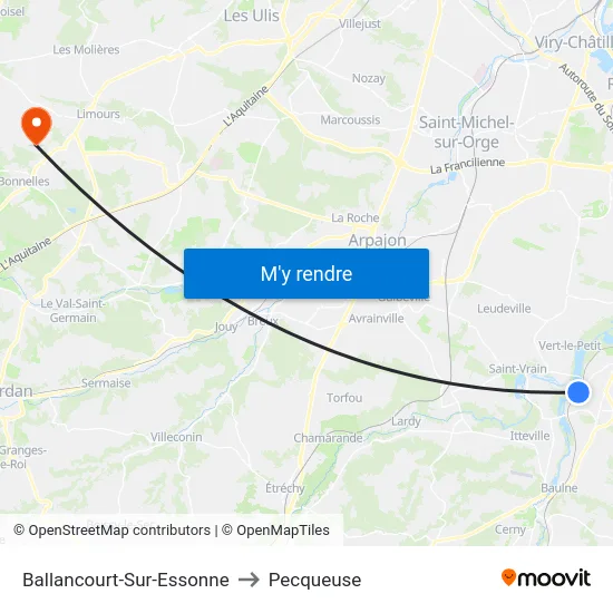 Ballancourt-Sur-Essonne to Pecqueuse map