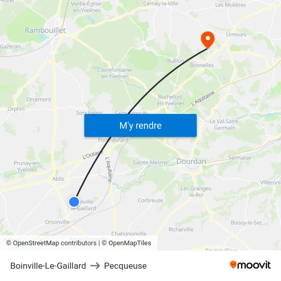 Boinville-Le-Gaillard to Pecqueuse map