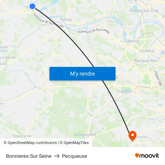 Bonnieres-Sur-Seine to Pecqueuse map