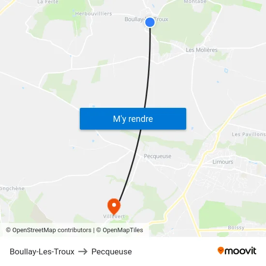 Boullay-Les-Troux to Pecqueuse map