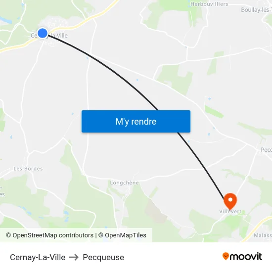 Cernay-La-Ville to Pecqueuse map