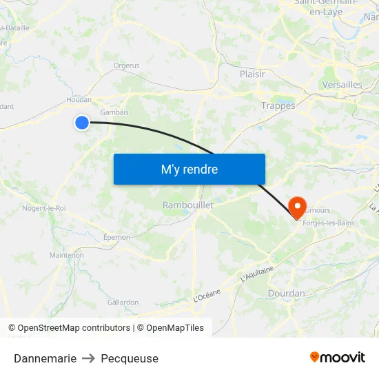 Dannemarie to Pecqueuse map