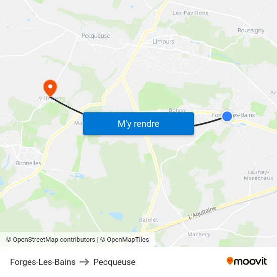 Forges-Les-Bains to Pecqueuse map