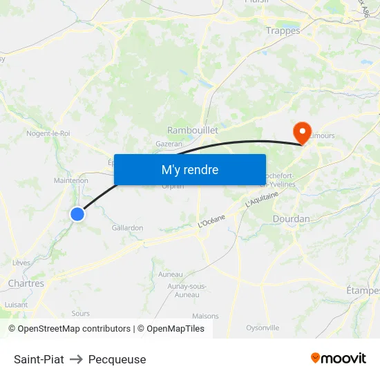 Saint-Piat to Pecqueuse map