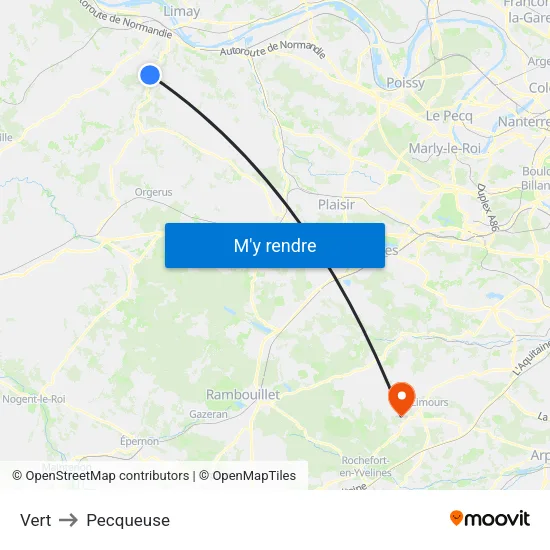 Vert to Pecqueuse map