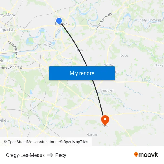 Cregy-Les-Meaux to Pecy map