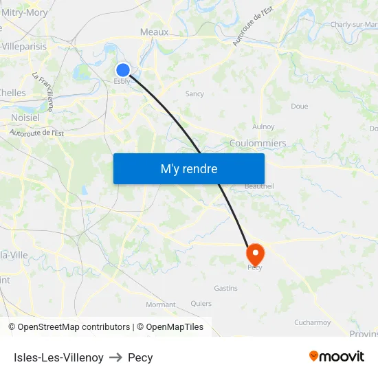 Isles-Les-Villenoy to Pecy map