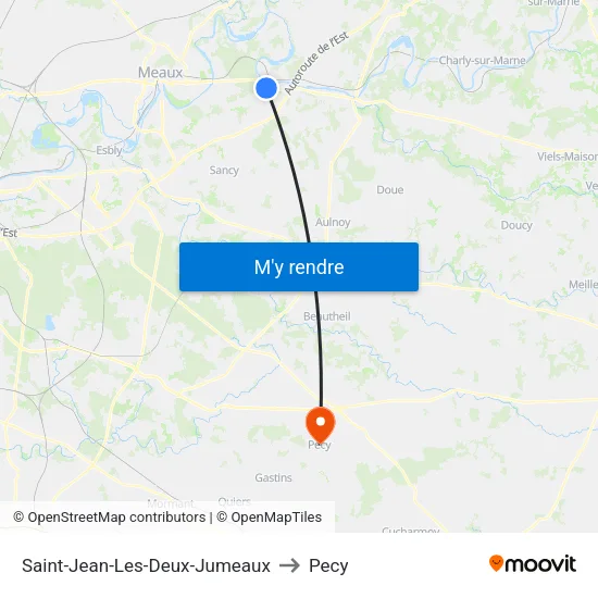 Saint-Jean-Les-Deux-Jumeaux to Pecy map