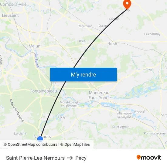 Saint-Pierre-Les-Nemours to Pecy map