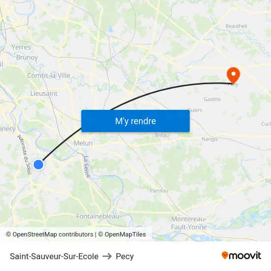 Saint-Sauveur-Sur-Ecole to Pecy map