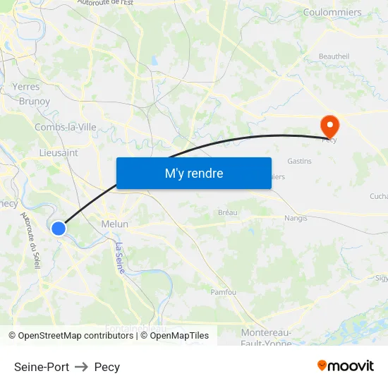 Seine-Port to Pecy map