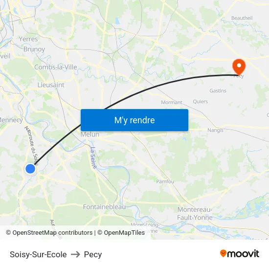 Soisy-Sur-Ecole to Pecy map