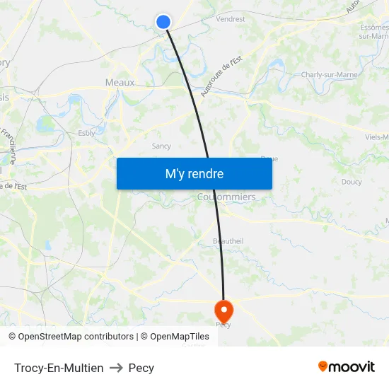 Trocy-En-Multien to Pecy map