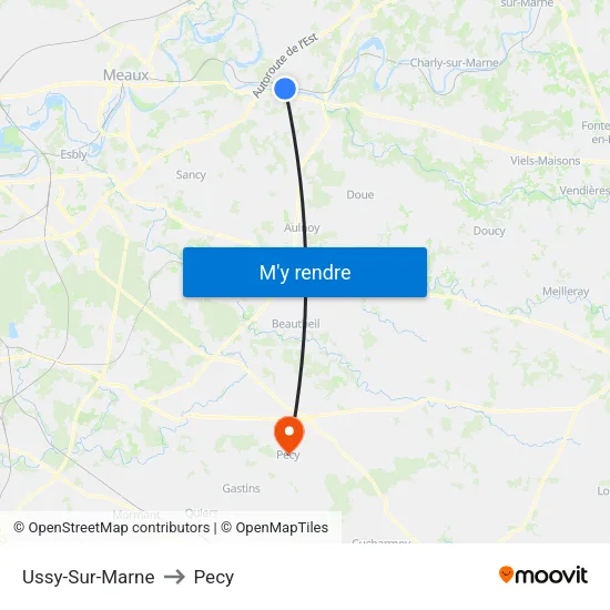 Ussy-Sur-Marne to Pecy map