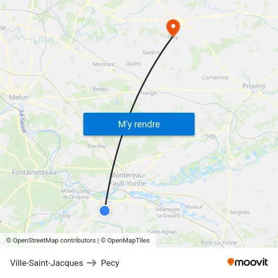 Ville-Saint-Jacques to Pecy map