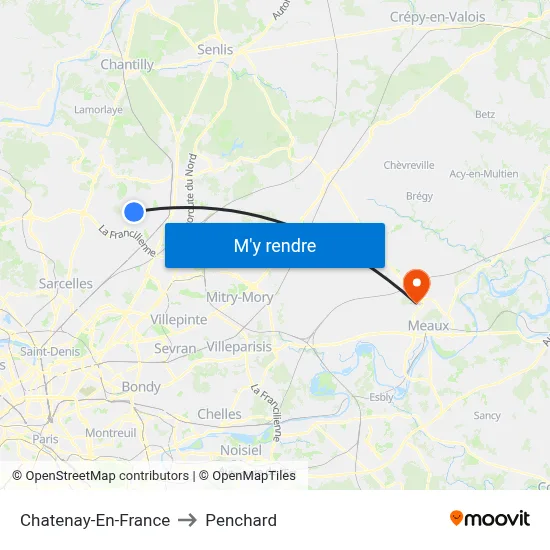Chatenay-En-France to Penchard map