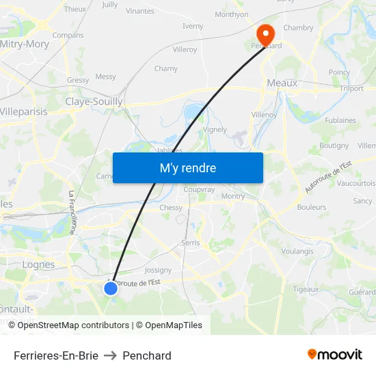 Ferrieres-En-Brie to Penchard map