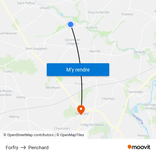 Forfry to Penchard map