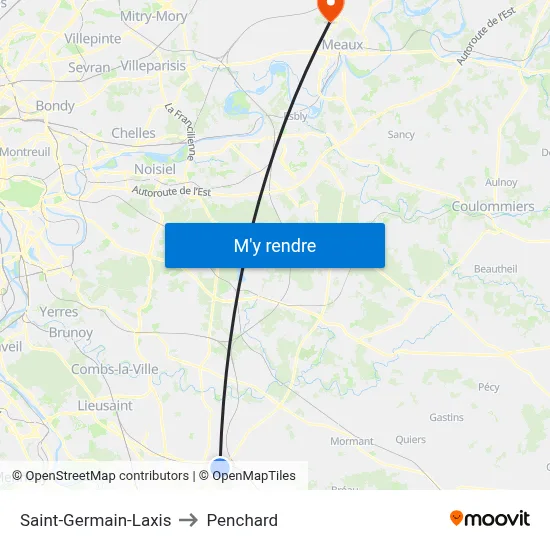 Saint-Germain-Laxis to Penchard map