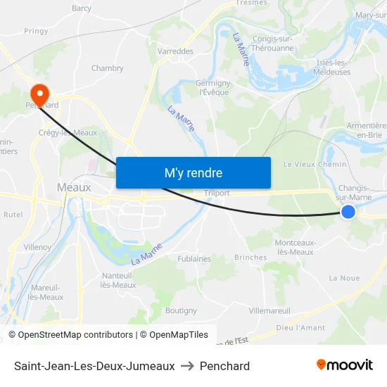 Saint-Jean-Les-Deux-Jumeaux to Penchard map