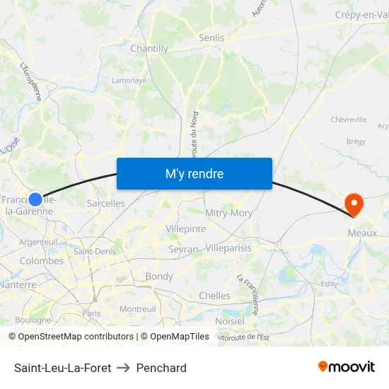 Saint-Leu-La-Foret to Penchard map