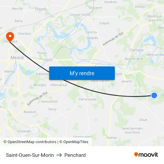 Saint-Ouen-Sur-Morin to Penchard map