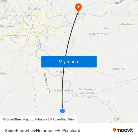 Saint-Pierre-Les-Nemours to Penchard map