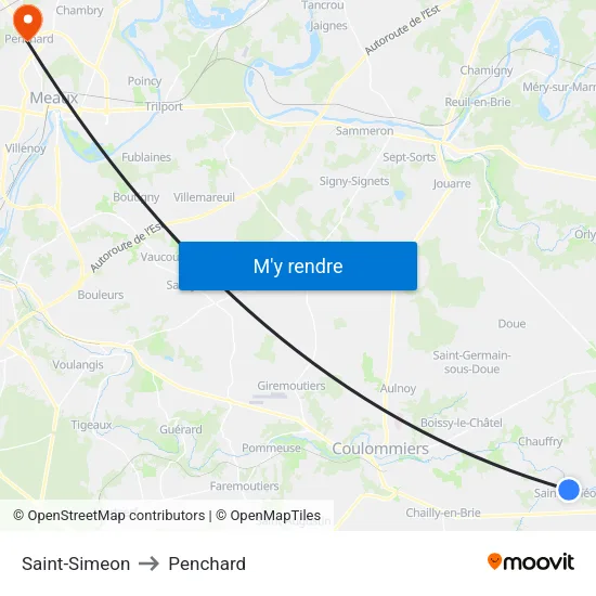 Saint-Simeon to Penchard map