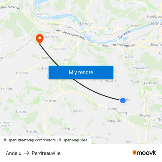 Andelu to Perdreauville map