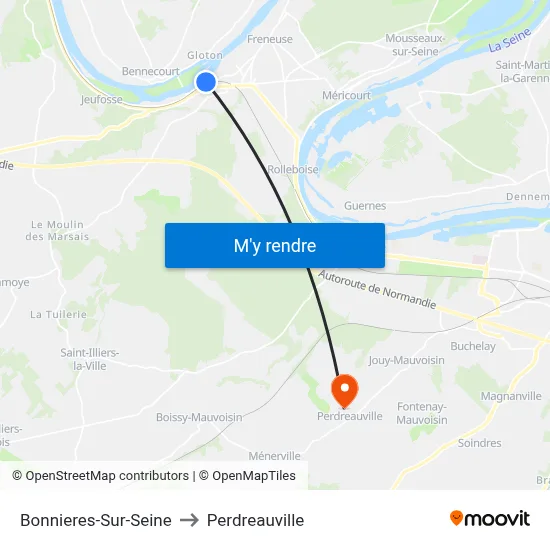 Bonnieres-Sur-Seine to Perdreauville map