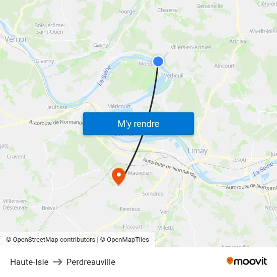 Haute-Isle to Perdreauville map