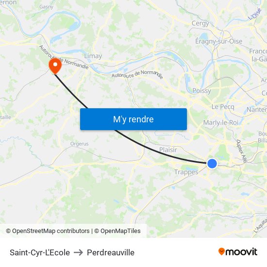 Saint-Cyr-L'Ecole to Perdreauville map