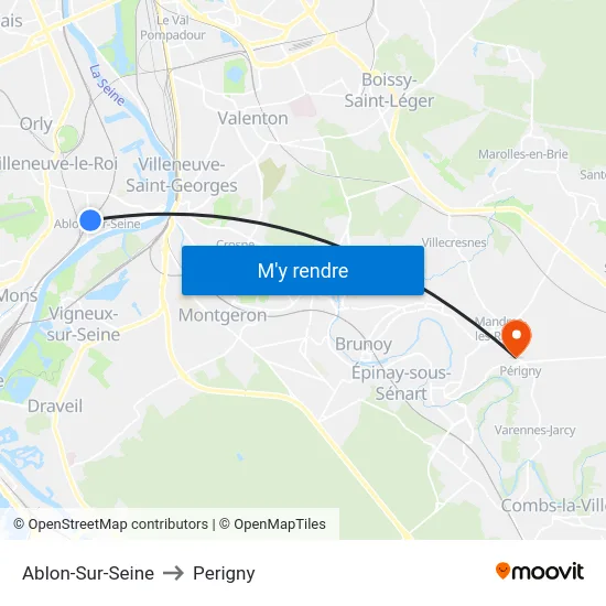 Ablon-Sur-Seine to Perigny map