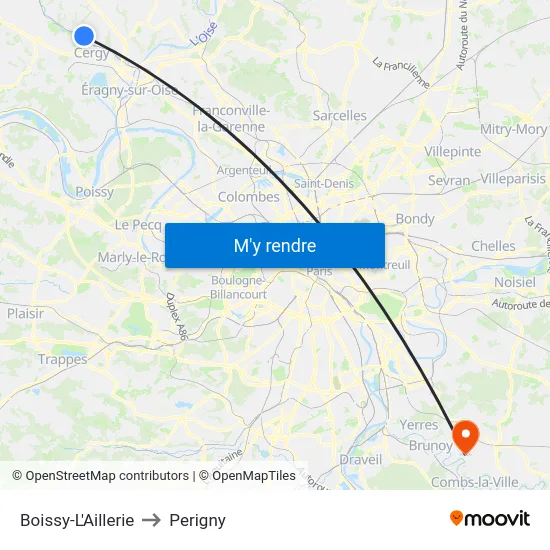 Boissy-L'Aillerie to Perigny map