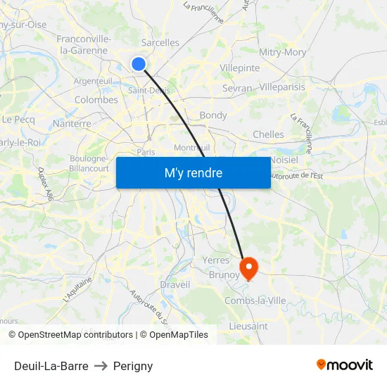 Deuil-La-Barre to Perigny map