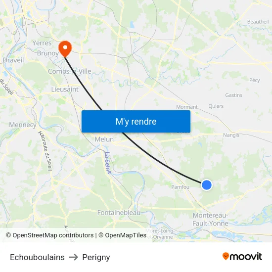 Echouboulains to Perigny map
