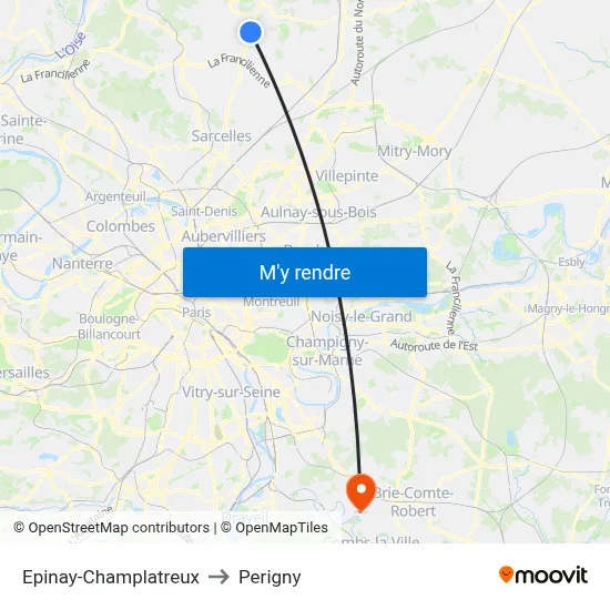 Epinay-Champlatreux to Perigny map