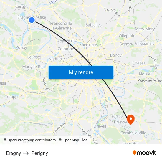 Eragny to Perigny map