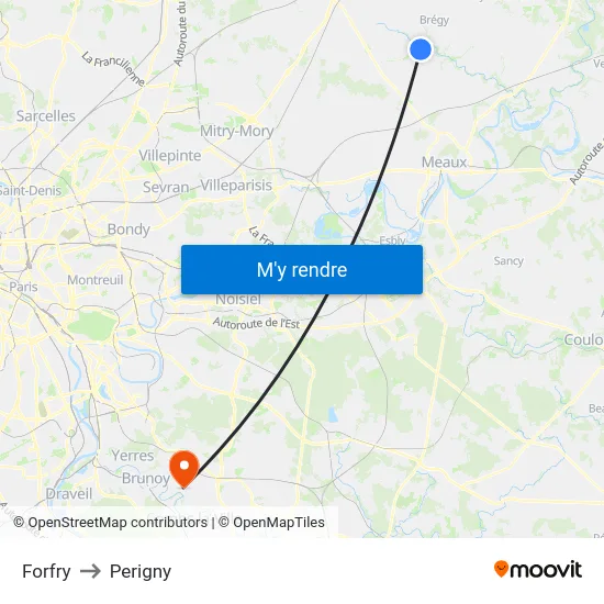 Forfry to Perigny map