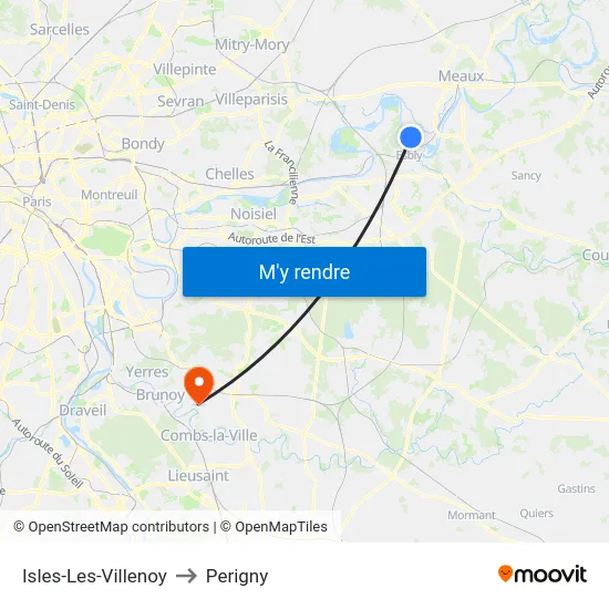 Isles-Les-Villenoy to Perigny map
