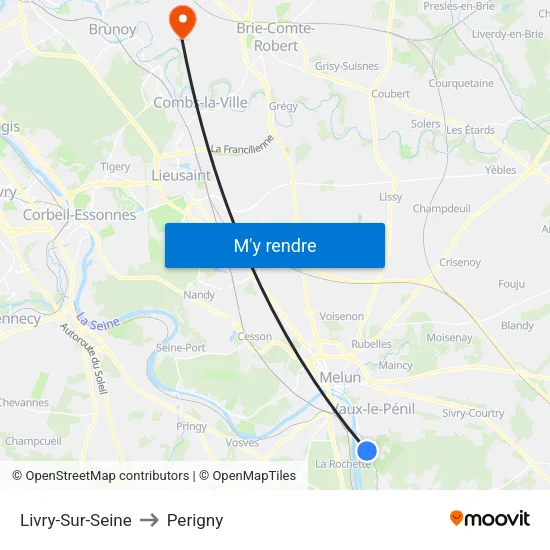 Livry-Sur-Seine to Perigny map