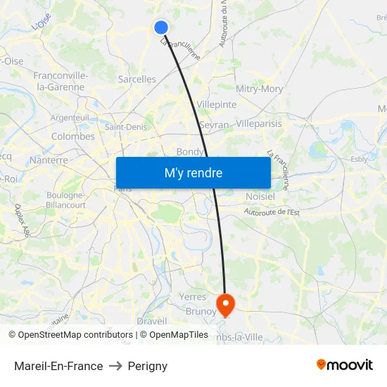 Mareil-En-France to Perigny map